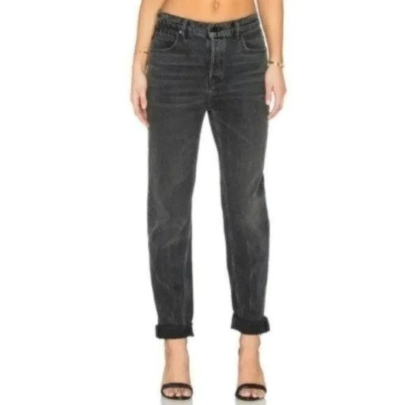 NEW Denim x Alexander Wang 003 Faded Black Button Fly Boy Fit Jeans Size 28 - Picture 1 of 12